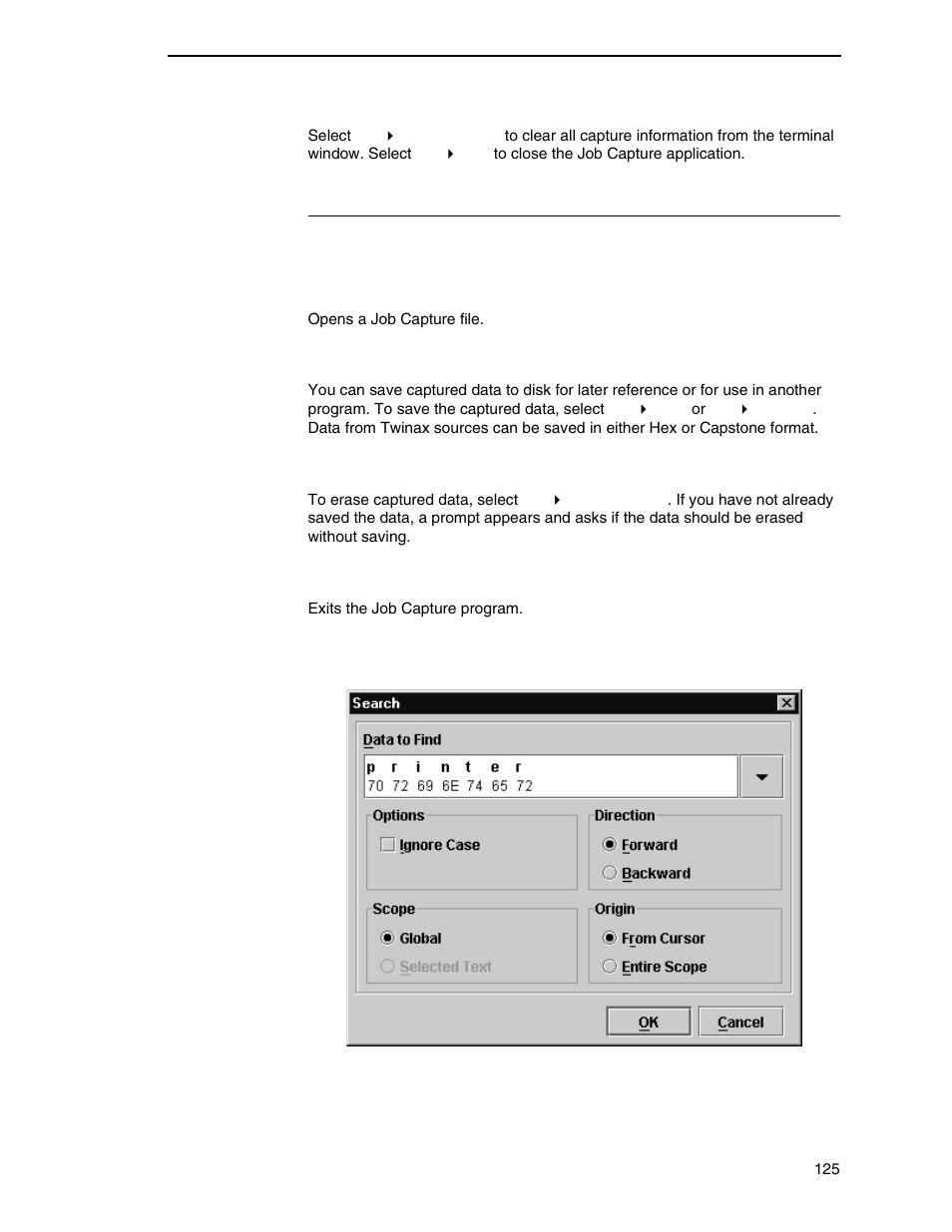 Job capture features, File, Search | Printronix PrintNet Enterprise User Manual | Page 125 / 330