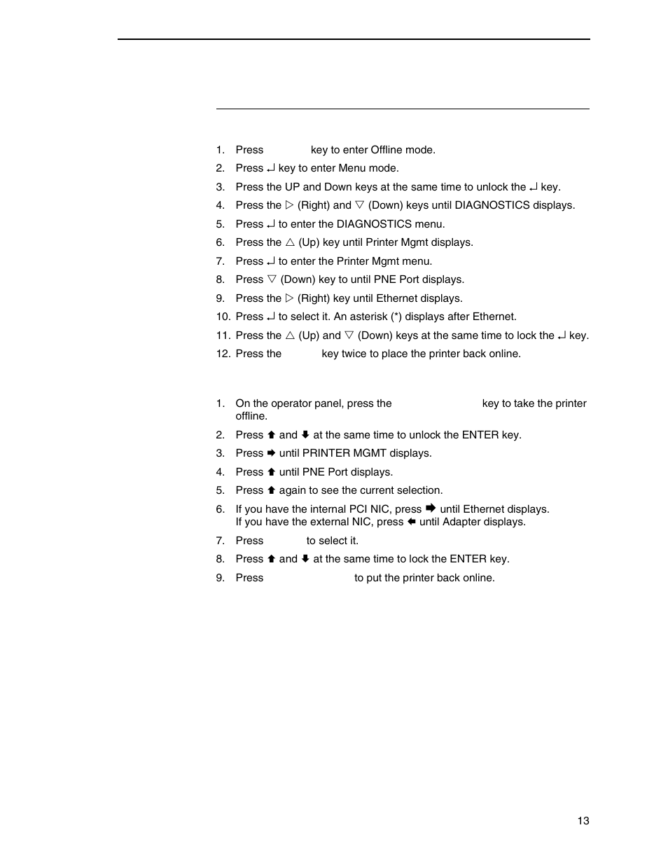 Operator panel method, P8000 series line matrix printers, P7000 series line matrix printers | Printronix PrintNet Enterprise User Manual | Page 13 / 330