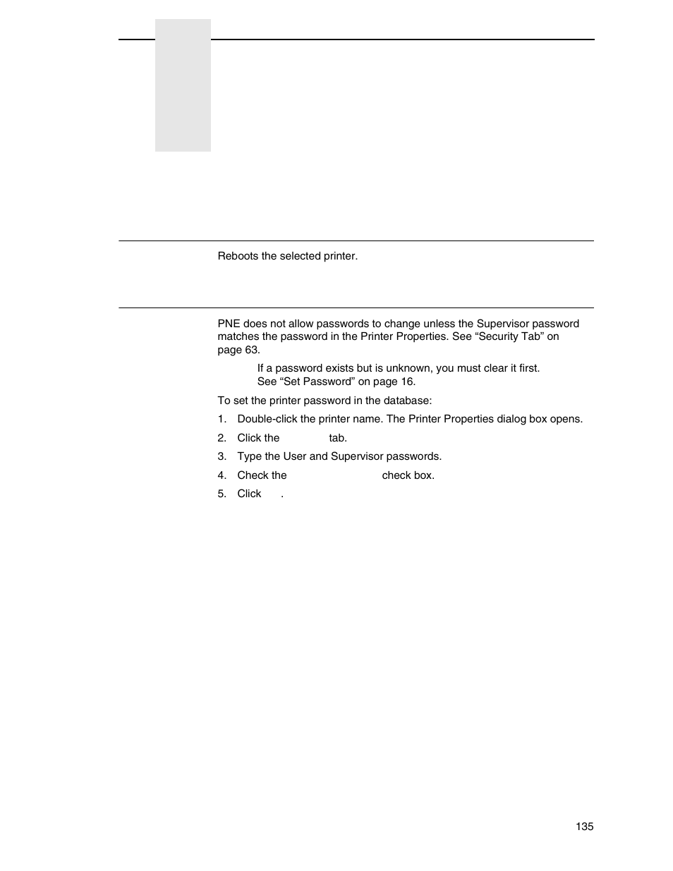 4 utilities, Reboot printer, Set printer password | Utilities | Printronix PrintNet Enterprise User Manual | Page 135 / 330