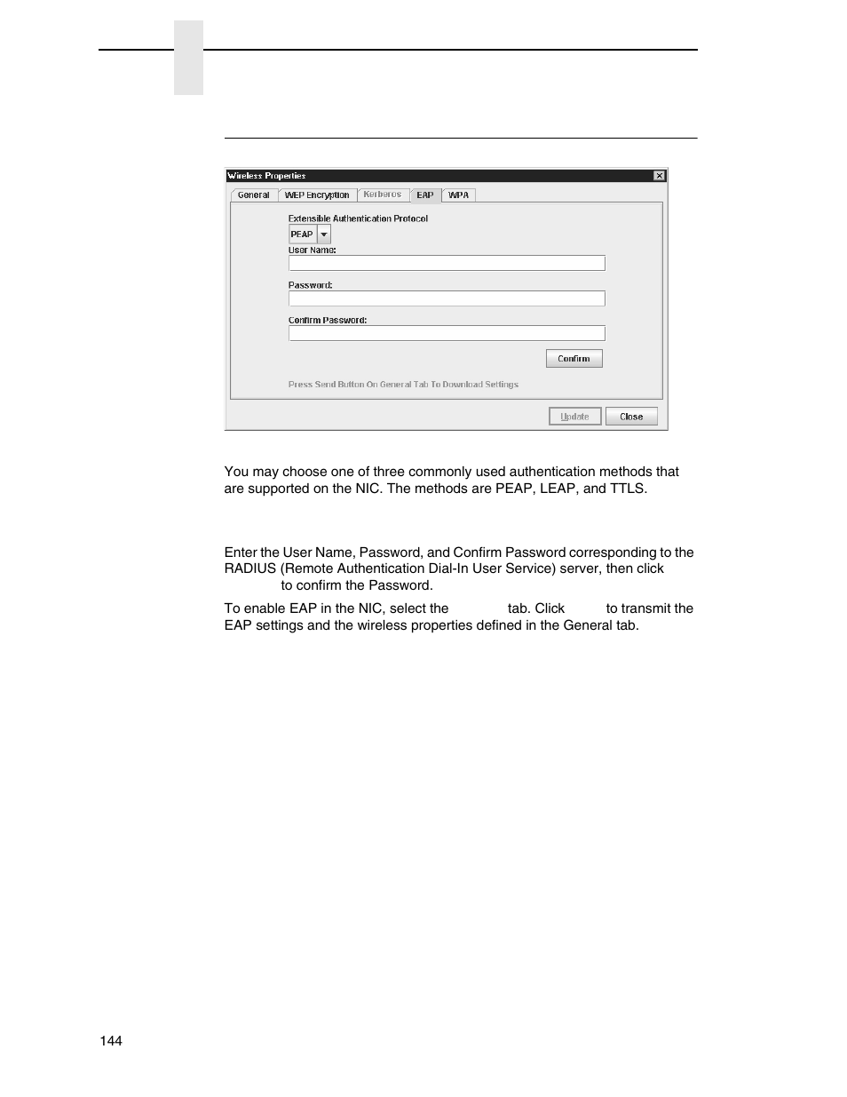 Eap tab | Printronix PrintNet Enterprise User Manual | Page 144 / 330