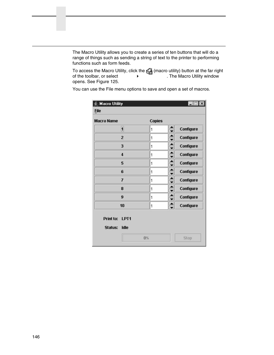 Macro utility | Printronix PrintNet Enterprise User Manual | Page 146 / 330