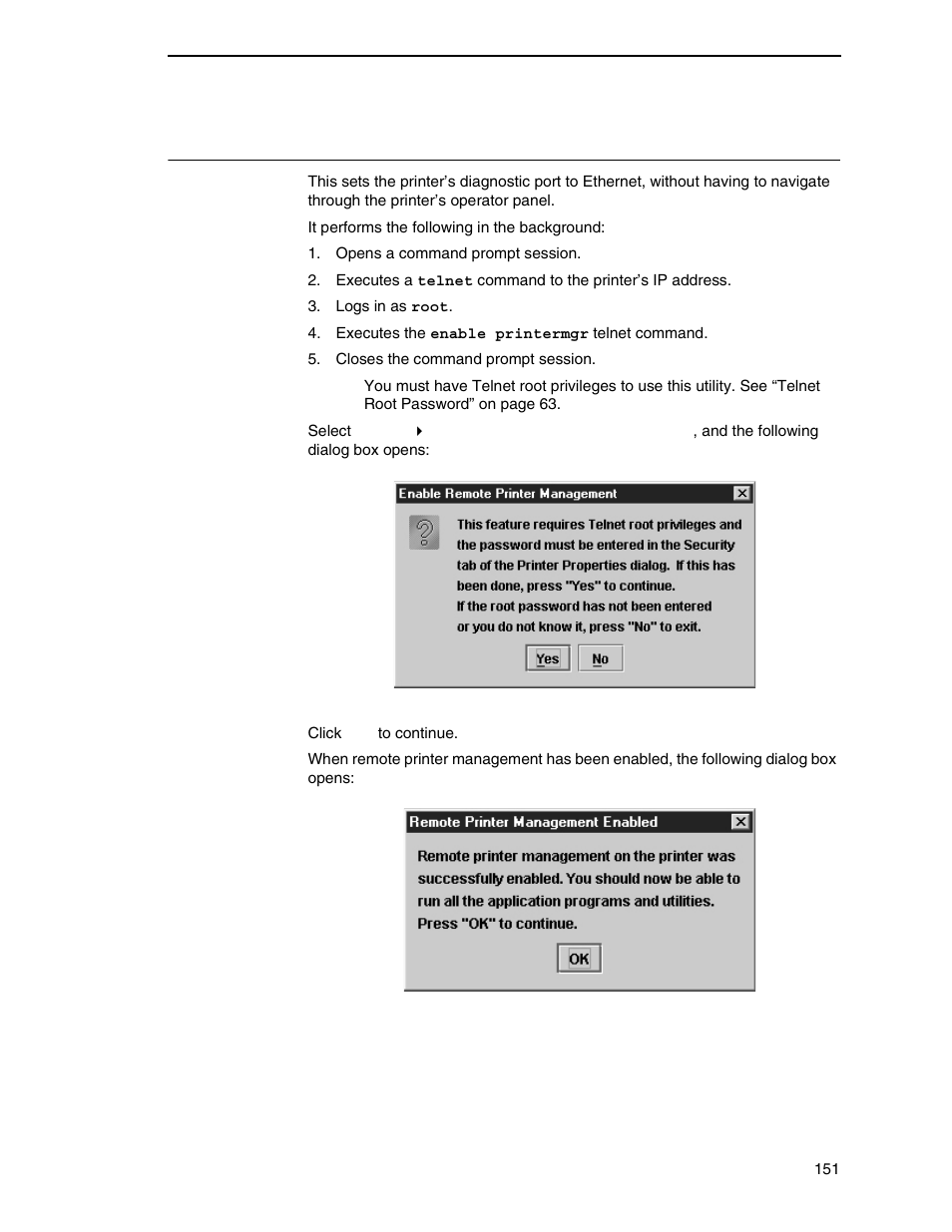 Enable remote printer management | Printronix PrintNet Enterprise User Manual | Page 151 / 330