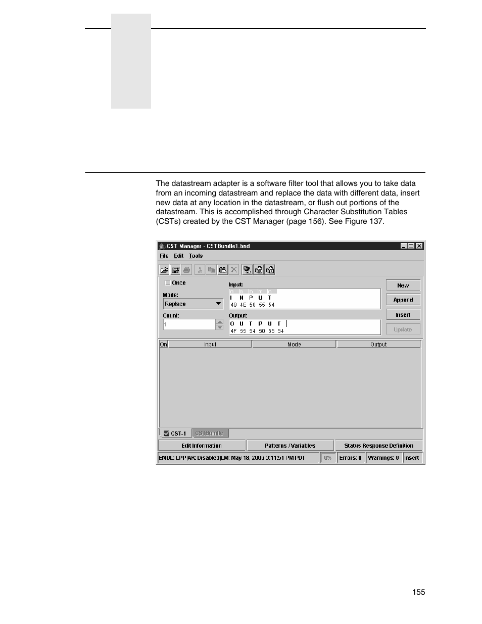 5 datastream adapter, Overview, Datastream adapter | Printronix PrintNet Enterprise User Manual | Page 155 / 330