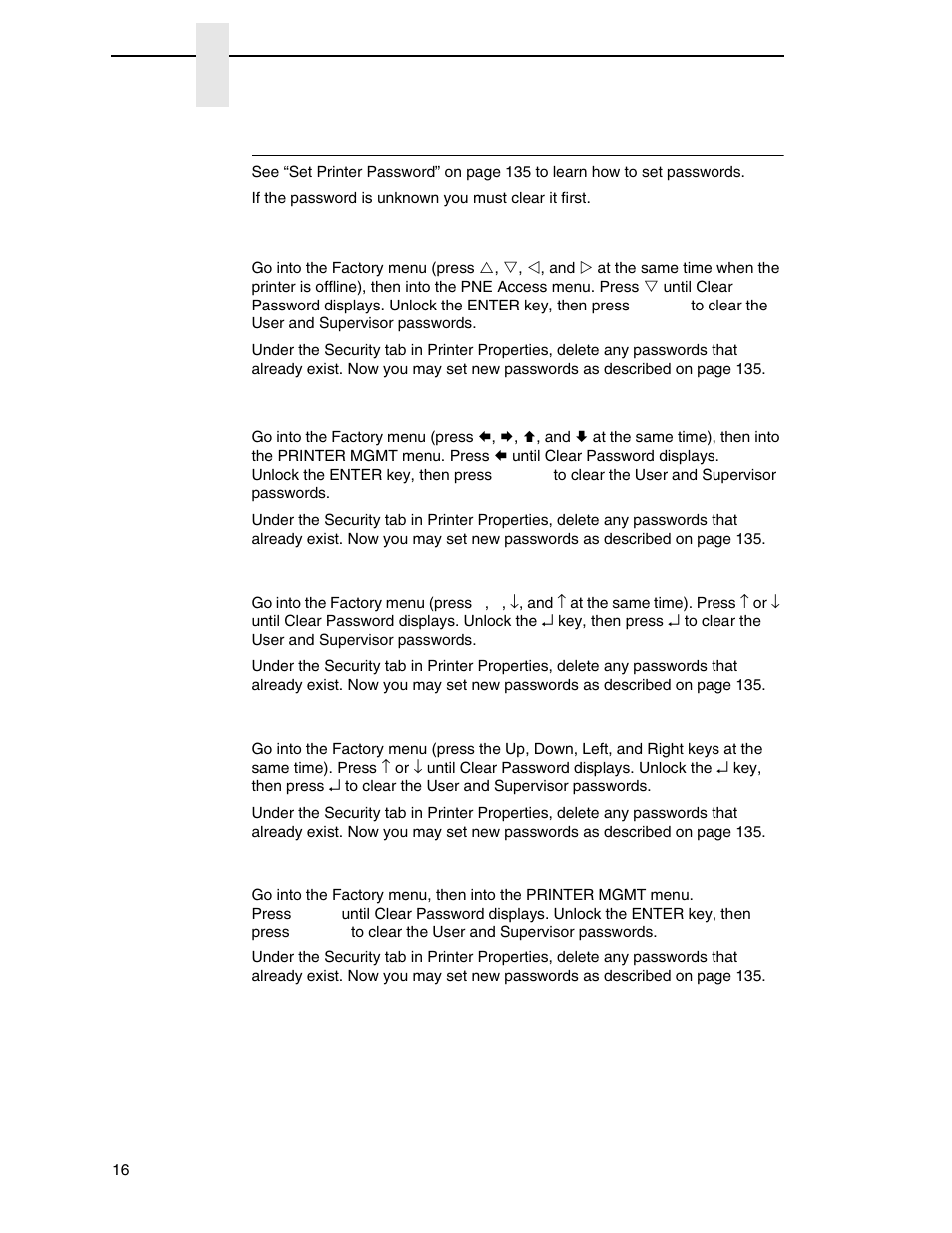Set password, P8000 series, P7000 series | Sl4m/t4m series, All other printers | Printronix PrintNet Enterprise User Manual | Page 16 / 330