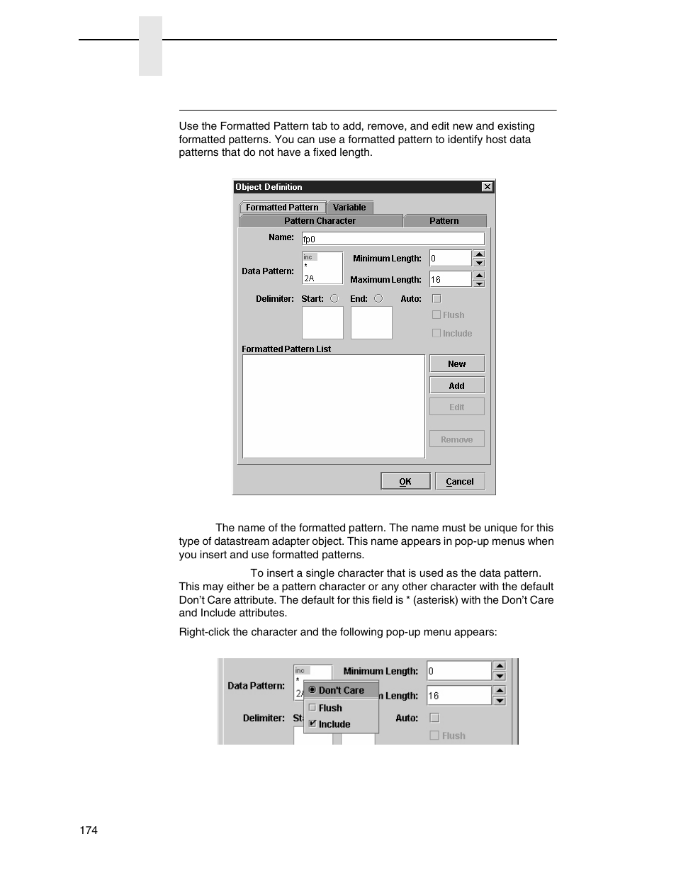 Formatted pattern tab | Printronix PrintNet Enterprise User Manual | Page 174 / 330