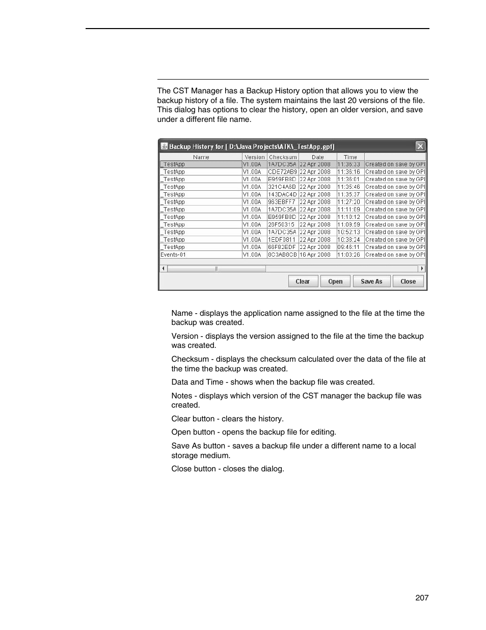 Backup history | Printronix PrintNet Enterprise User Manual | Page 207 / 330