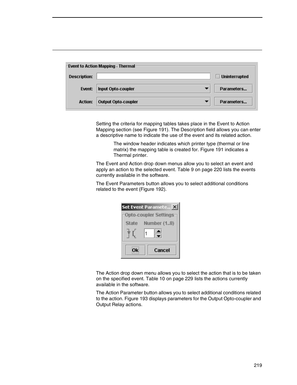 Event to action mapping | Printronix PrintNet Enterprise User Manual | Page 219 / 330