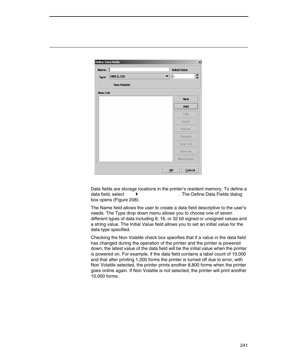 Data fields | Printronix PrintNet Enterprise User Manual | Page 241 / 330