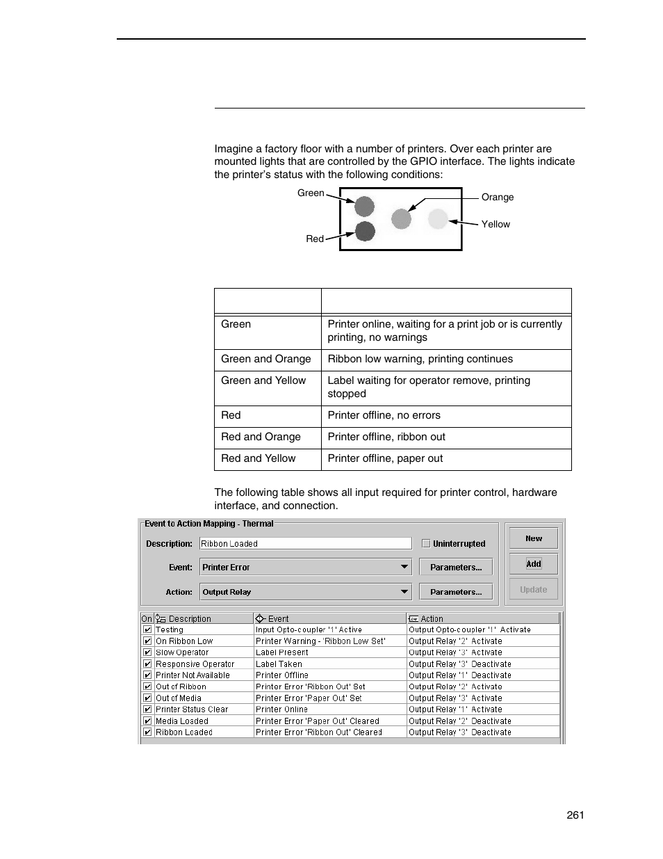 Mapping examples, Indicator lights example | Printronix PrintNet Enterprise User Manual | Page 261 / 330