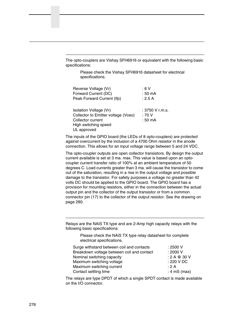 Technical information, Opto-couplers, Relays | Printronix PrintNet Enterprise User Manual | Page 276 / 330