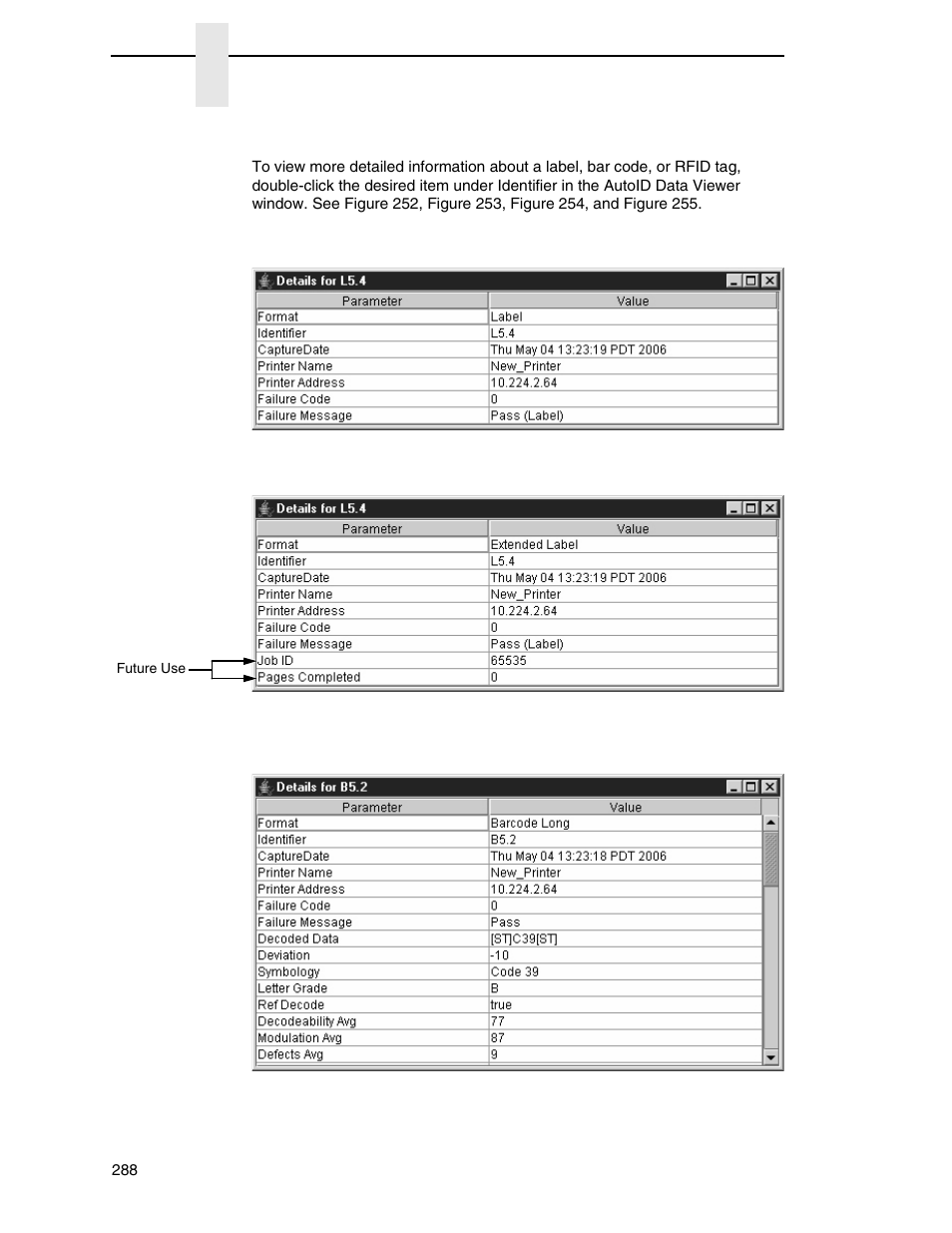 Viewing detailed data | Printronix PrintNet Enterprise User Manual | Page 288 / 330