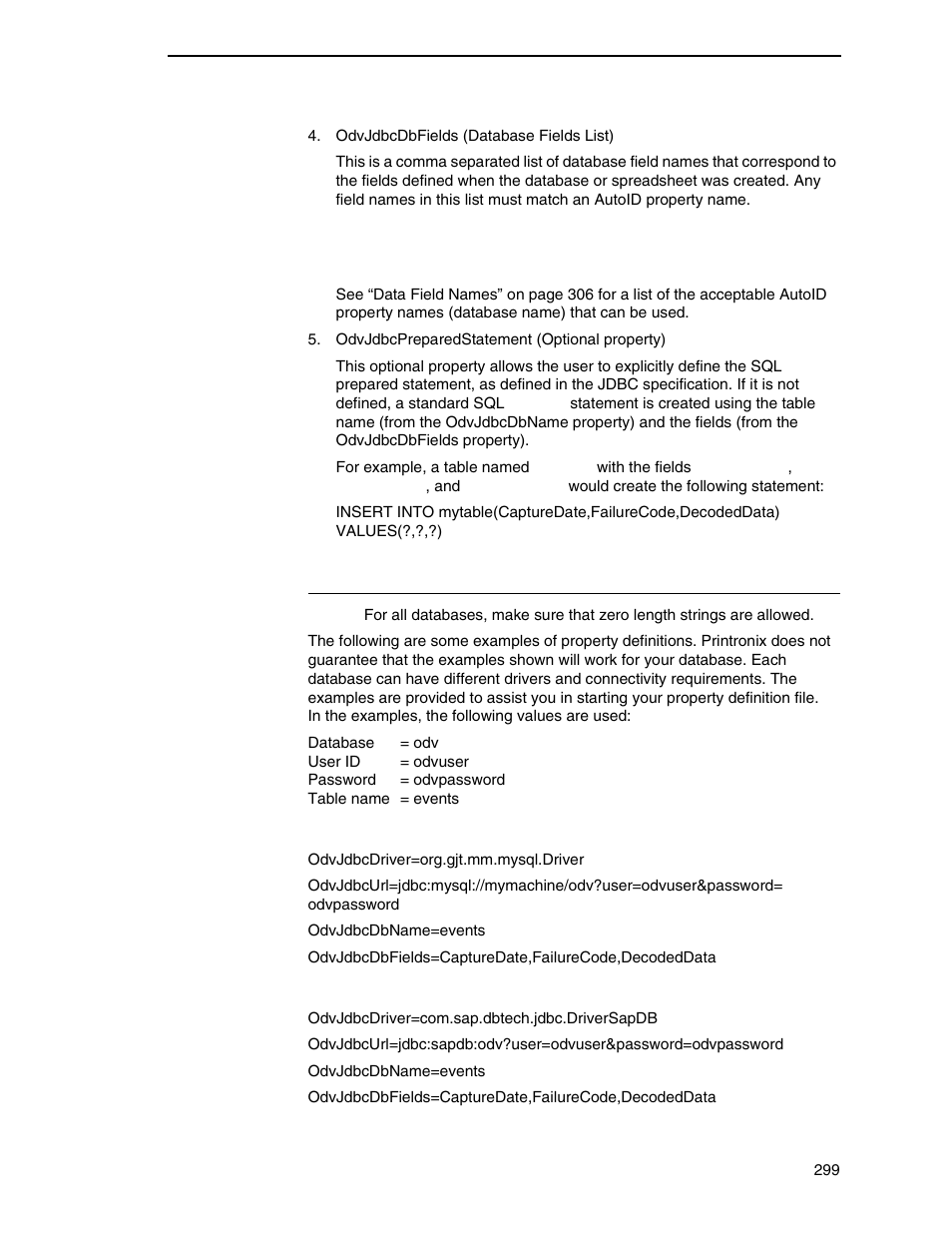 Examples of property definitions | Printronix PrintNet Enterprise User Manual | Page 299 / 330