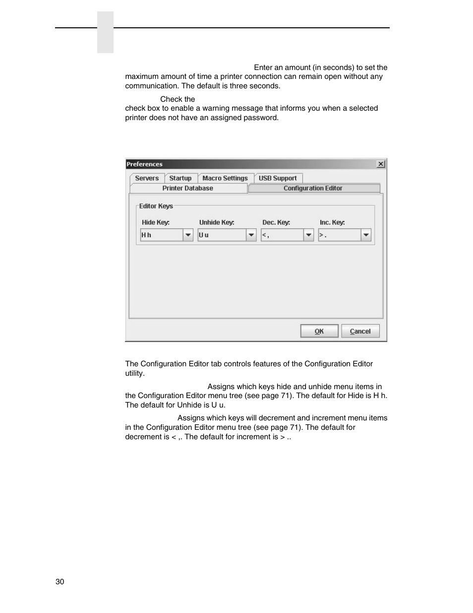 Configuration editor tab | Printronix PrintNet Enterprise User Manual | Page 30 / 330