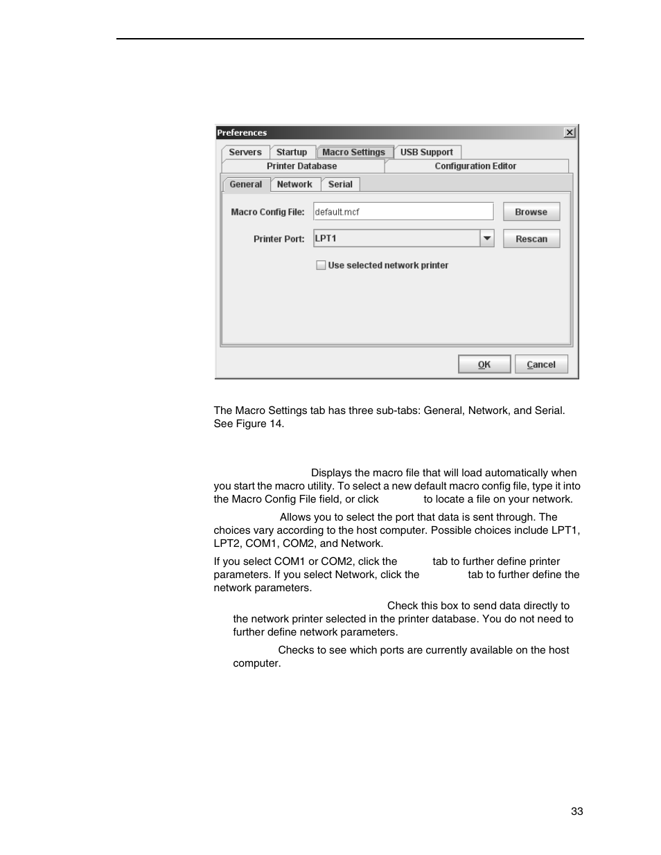 Macro settings tab | Printronix PrintNet Enterprise User Manual | Page 33 / 330