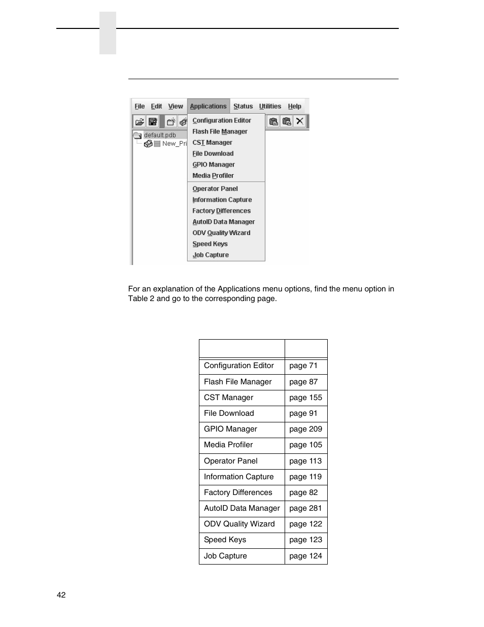 The applications menu | Printronix PrintNet Enterprise User Manual | Page 42 / 330