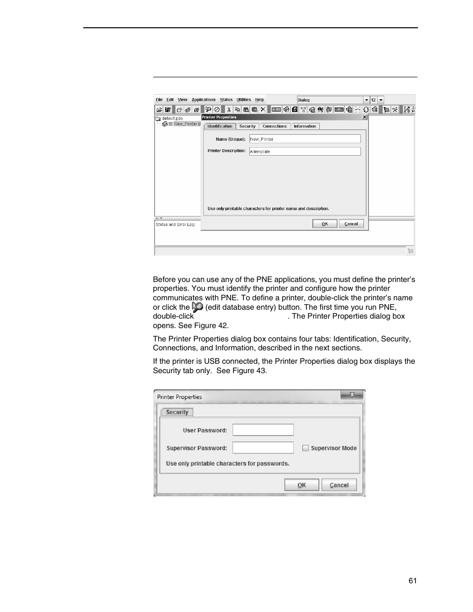 Defining printer properties | Printronix PrintNet Enterprise User Manual | Page 61 / 330