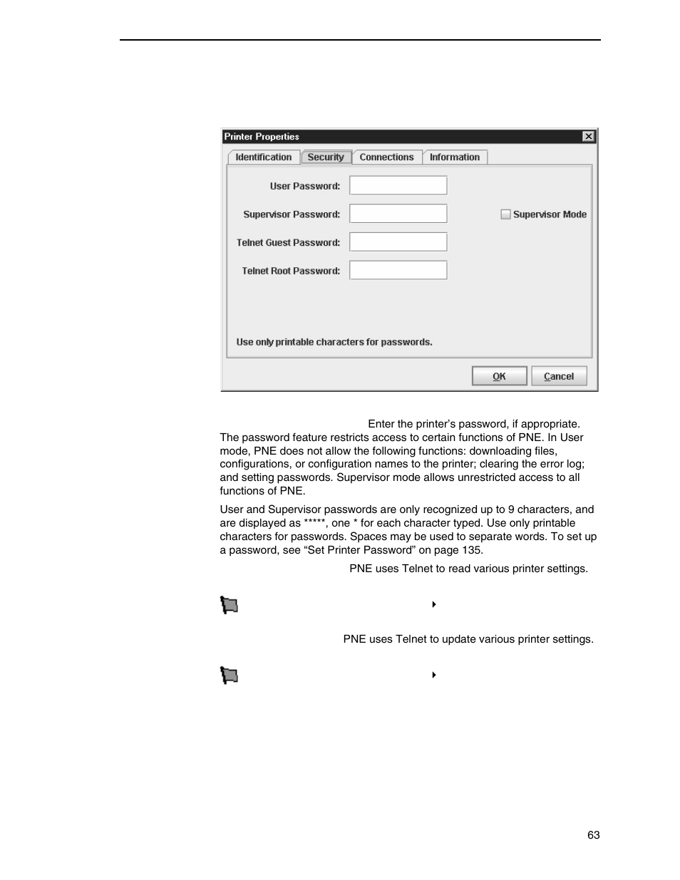 Security tab | Printronix PrintNet Enterprise User Manual | Page 63 / 330