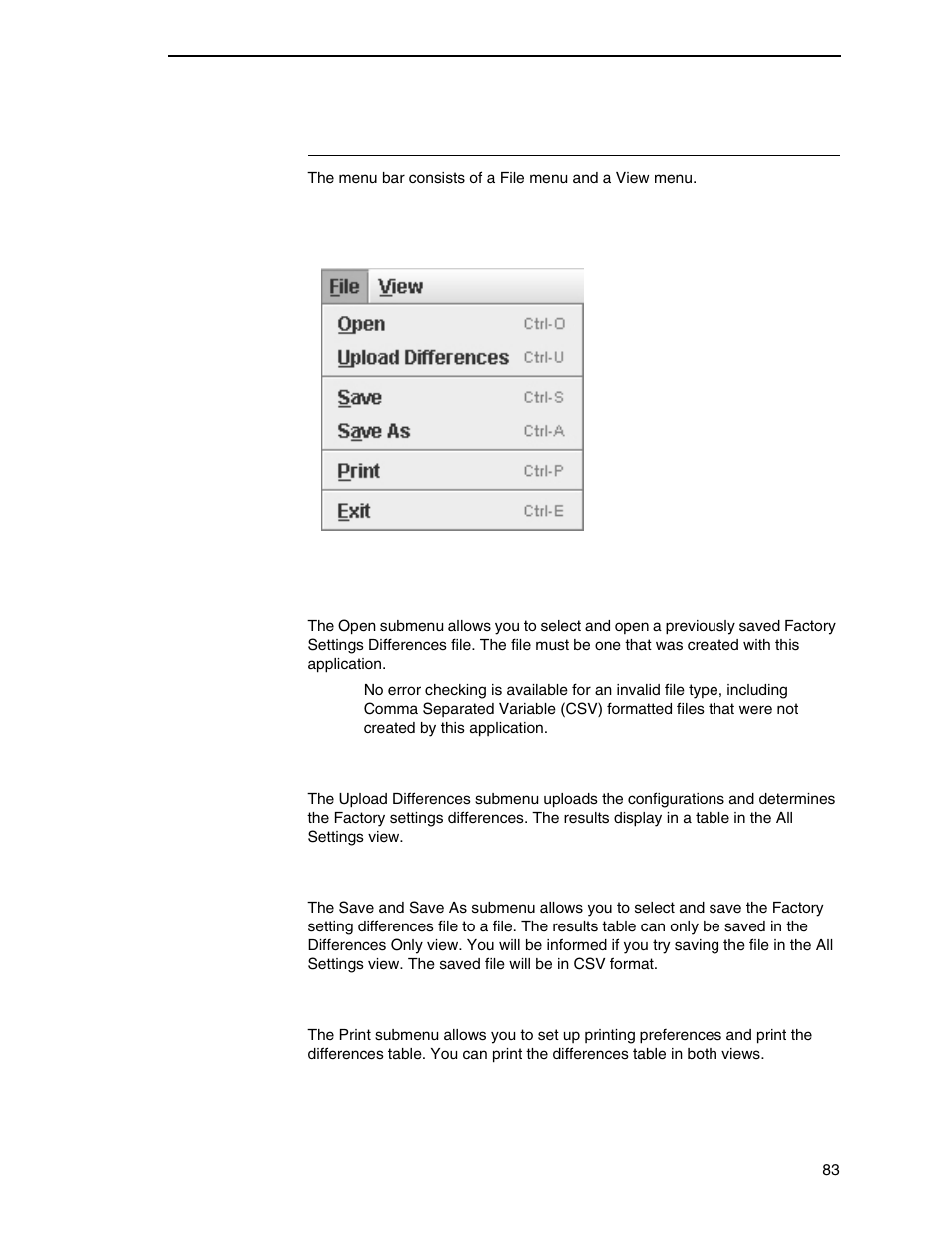 Menu bar, File menu | Printronix PrintNet Enterprise User Manual | Page 83 / 330