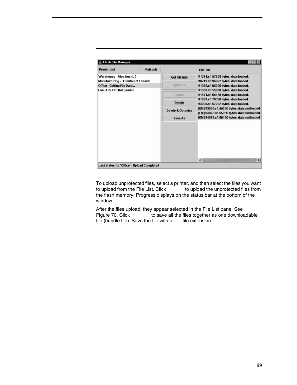 Upload | Printronix PrintNet Enterprise User Manual | Page 89 / 330