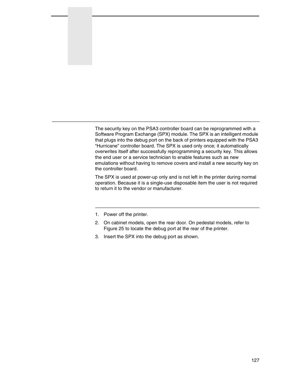 6 reprogramming the security key, Reprogramming the security key, How to program the security key | Printronix P7000 H-Series Cartridge Ribbon Printer User Manual | Page 127 / 220