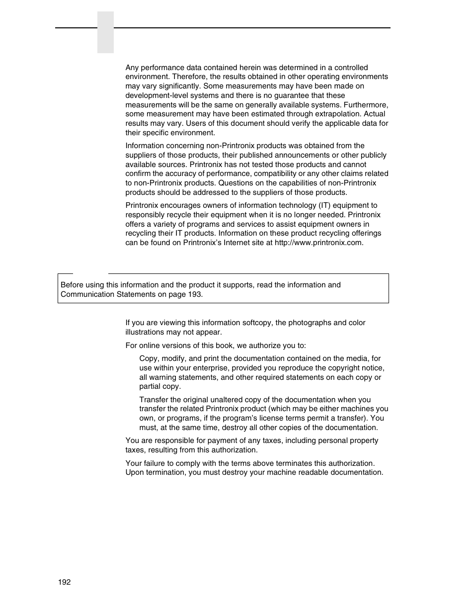 Printronix P7000 H-Series Cartridge Ribbon Printer User Manual | Page 192 / 220