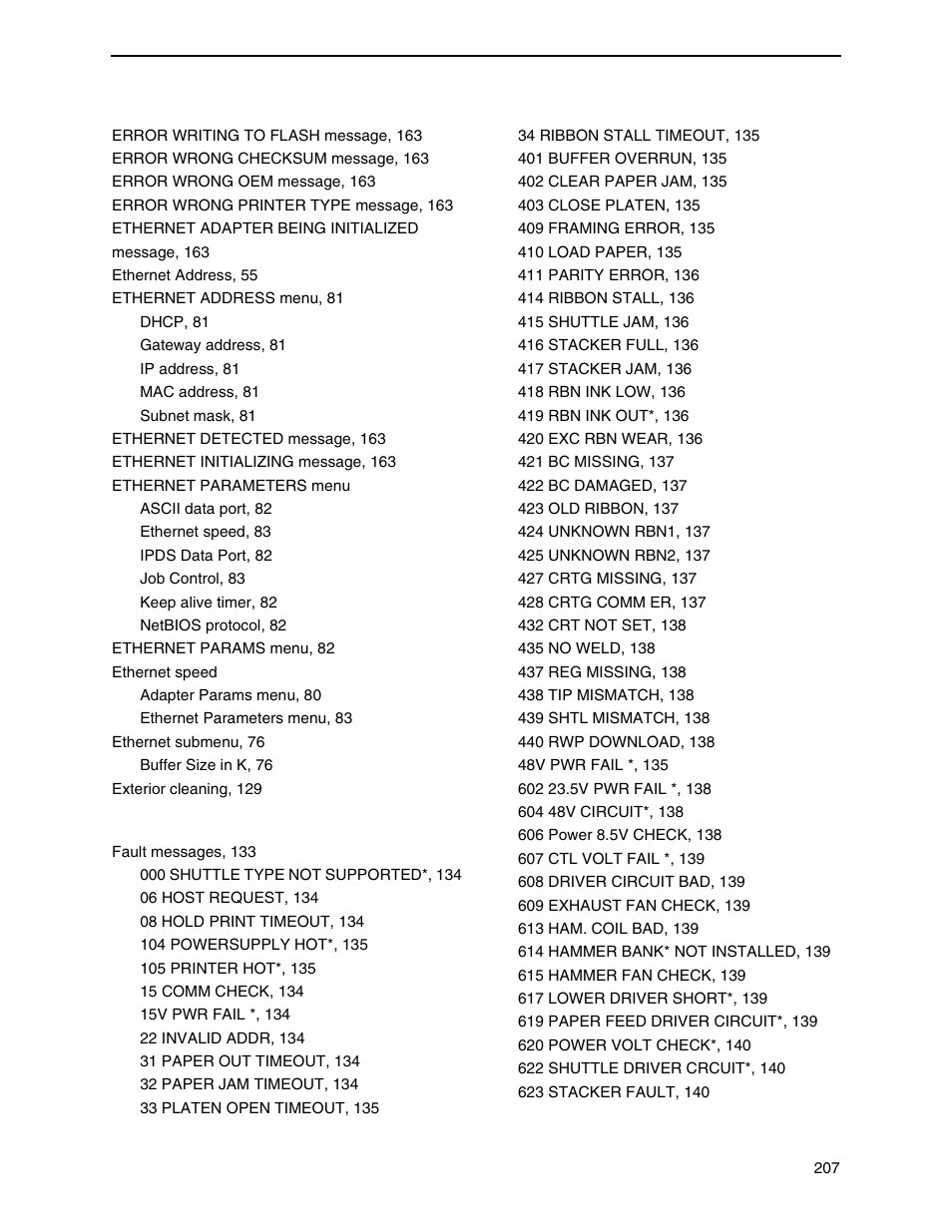 Printronix P7000 H-Series Cartridge Ribbon Printer User Manual | Page 207 / 220