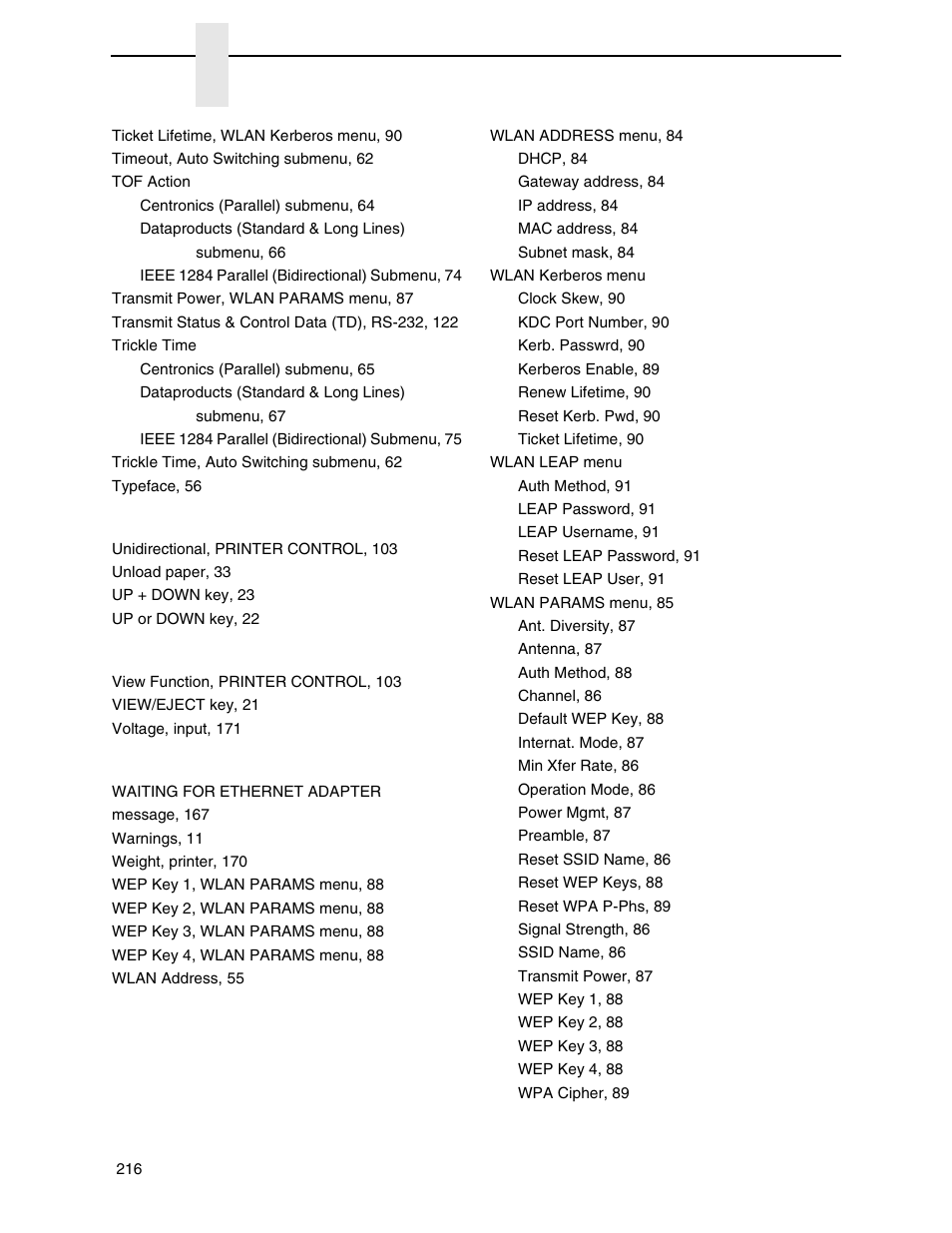 Printronix P7000 H-Series Cartridge Ribbon Printer User Manual | Page 216 / 220