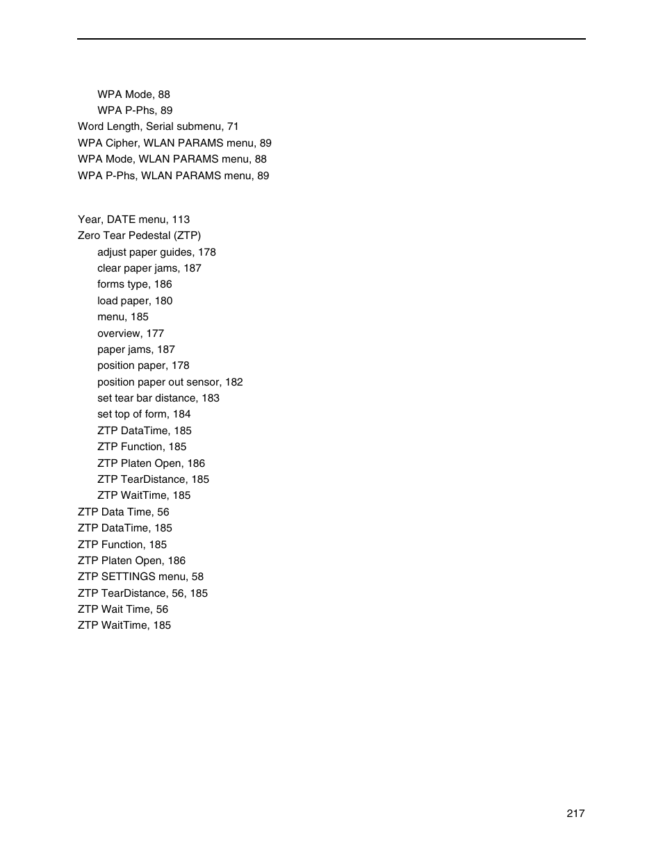 Printronix P7000 H-Series Cartridge Ribbon Printer User Manual | Page 217 / 220