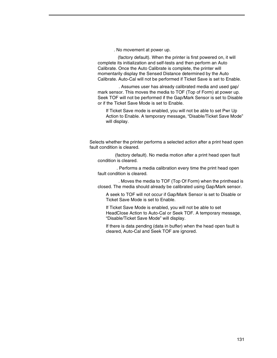 Headclose action | Printronix SL_T5R Energy Star User Manual | Page 131 / 412