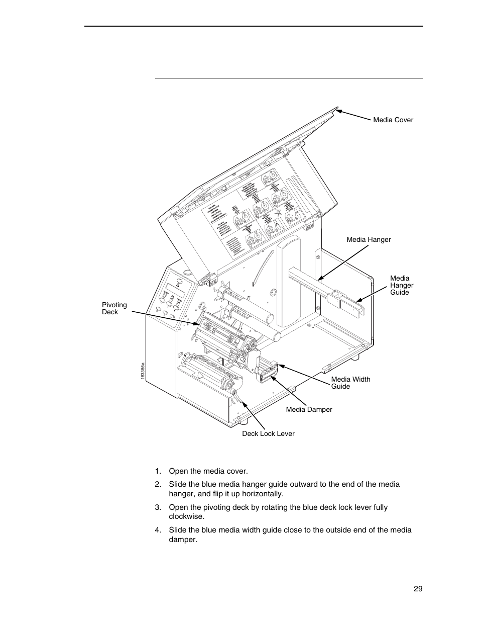 Loading roll media | Printronix SL_T5R Energy Star User Manual | Page 29 / 412