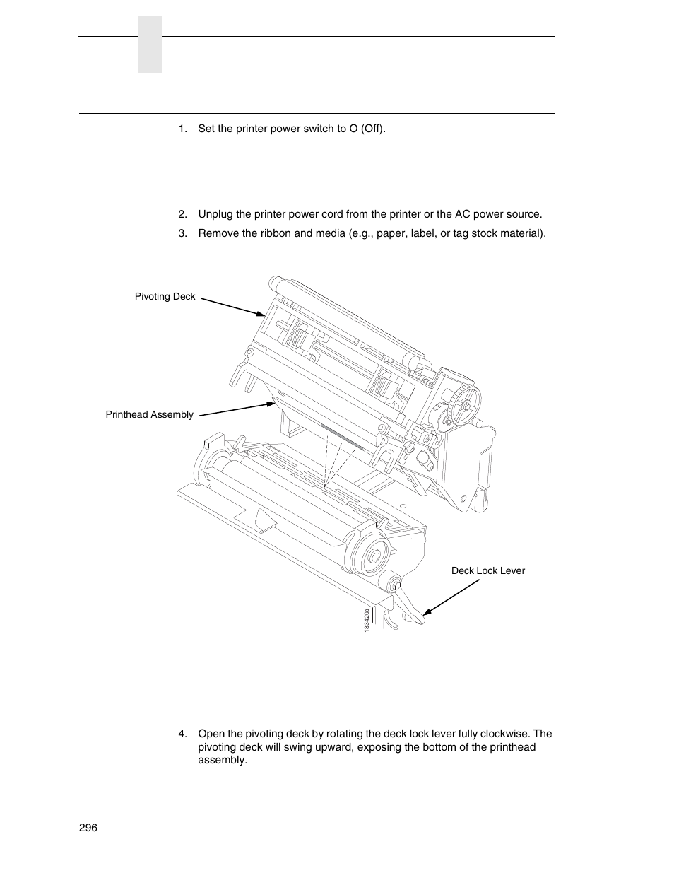 Replacing the printhead | Printronix SL_T5R Energy Star User Manual | Page 296 / 412