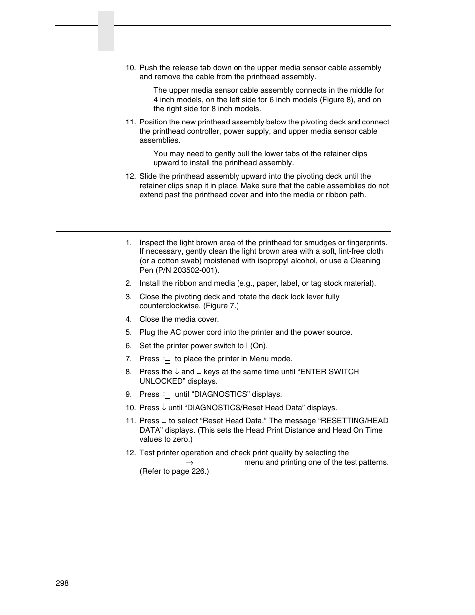 Restore the printer to operation | Printronix SL_T5R Energy Star User Manual | Page 298 / 412