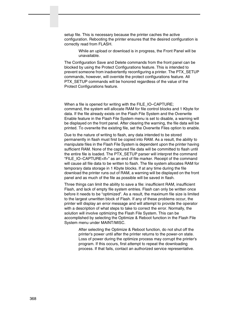 Operation of the file_io command | Printronix SL_T5R Energy Star User Manual | Page 368 / 412