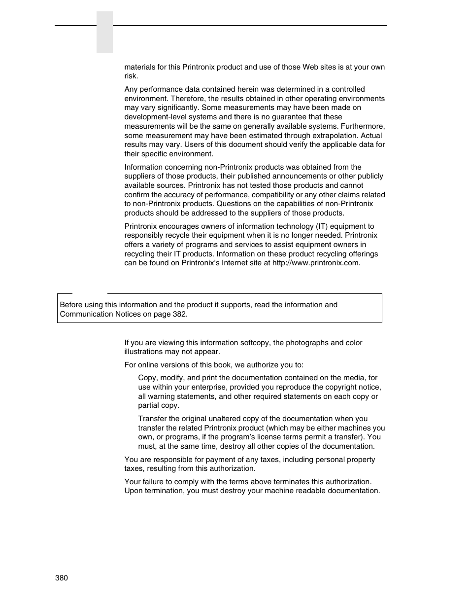 Printronix SL_T5R Energy Star User Manual | Page 380 / 412