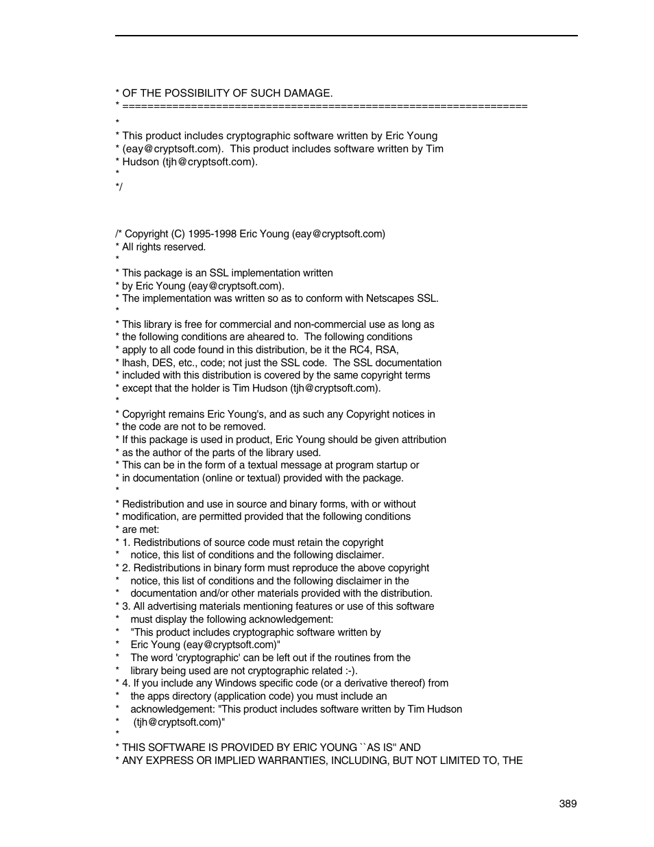 Original ssleay license | Printronix SL_T5R Energy Star User Manual | Page 389 / 412