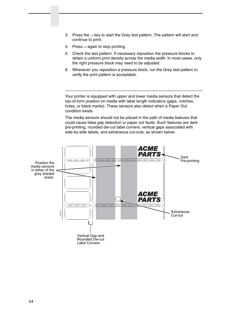 Positioning the media sensors | Printronix SL_T5R Energy Star User Manual | Page 54 / 412