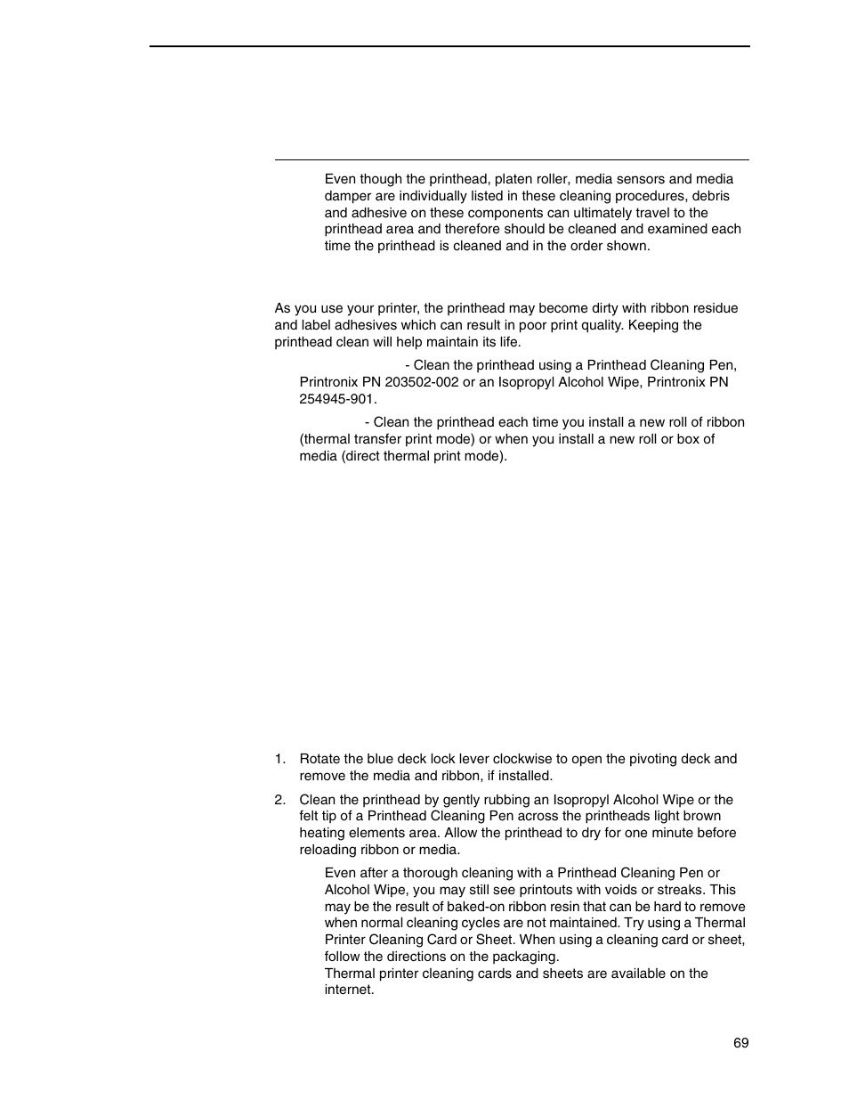 Media damper, Printhead cleaning | Printronix SL_T5R Energy Star User Manual | Page 69 / 412