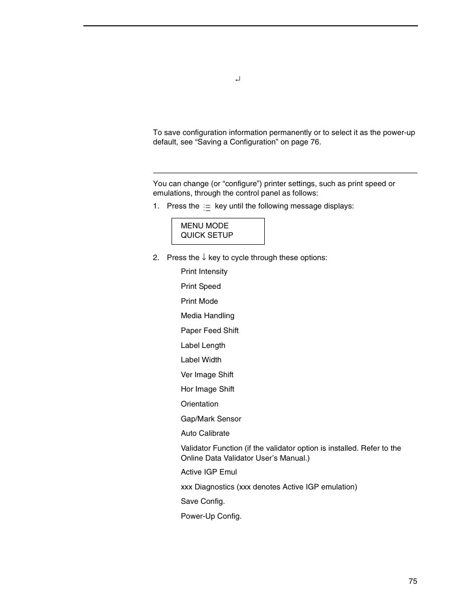 Changing printer settings | Printronix SL_T5R Energy Star User Manual | Page 75 / 412