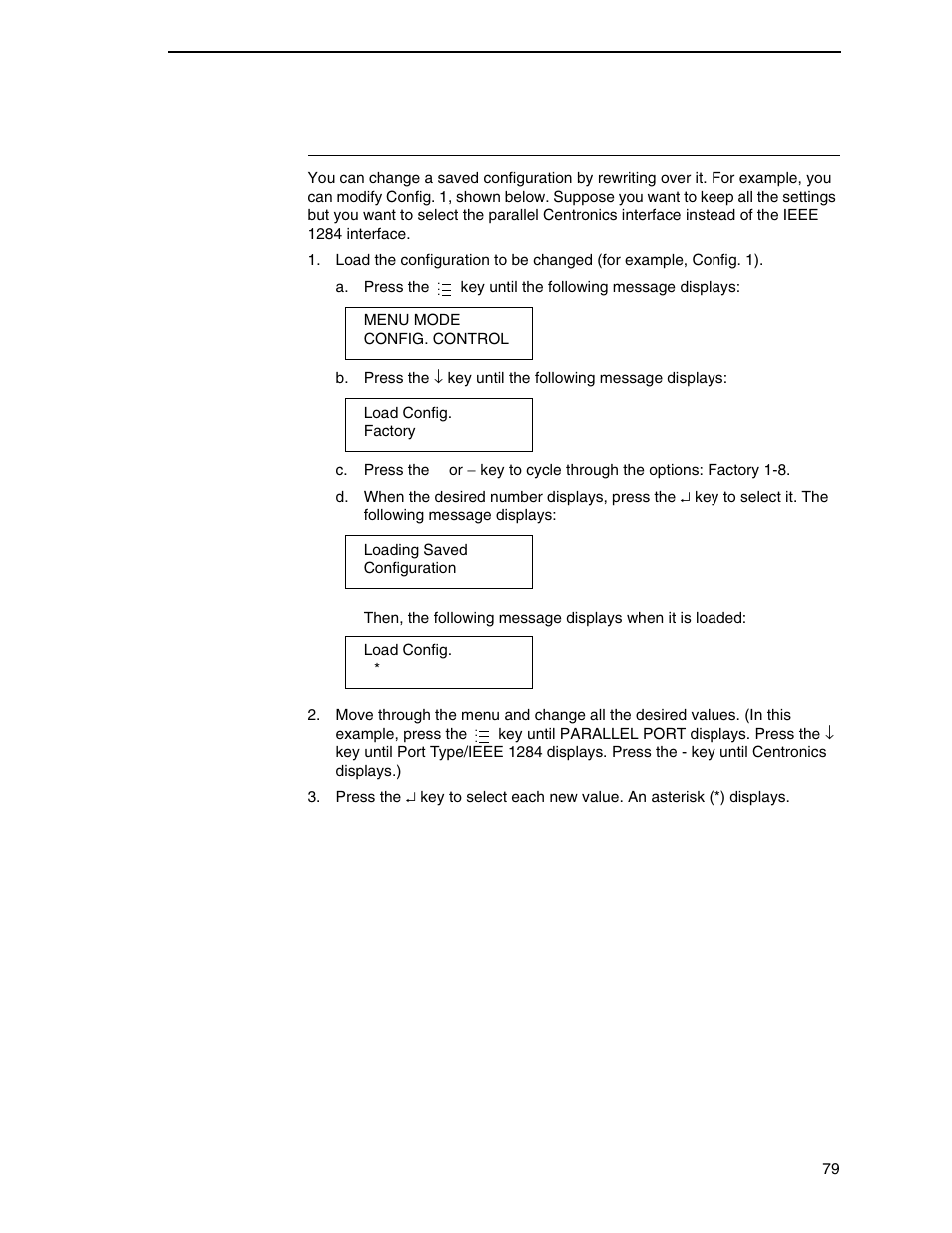 Modifying a saved configuration | Printronix SL_T5R Energy Star User Manual | Page 79 / 412