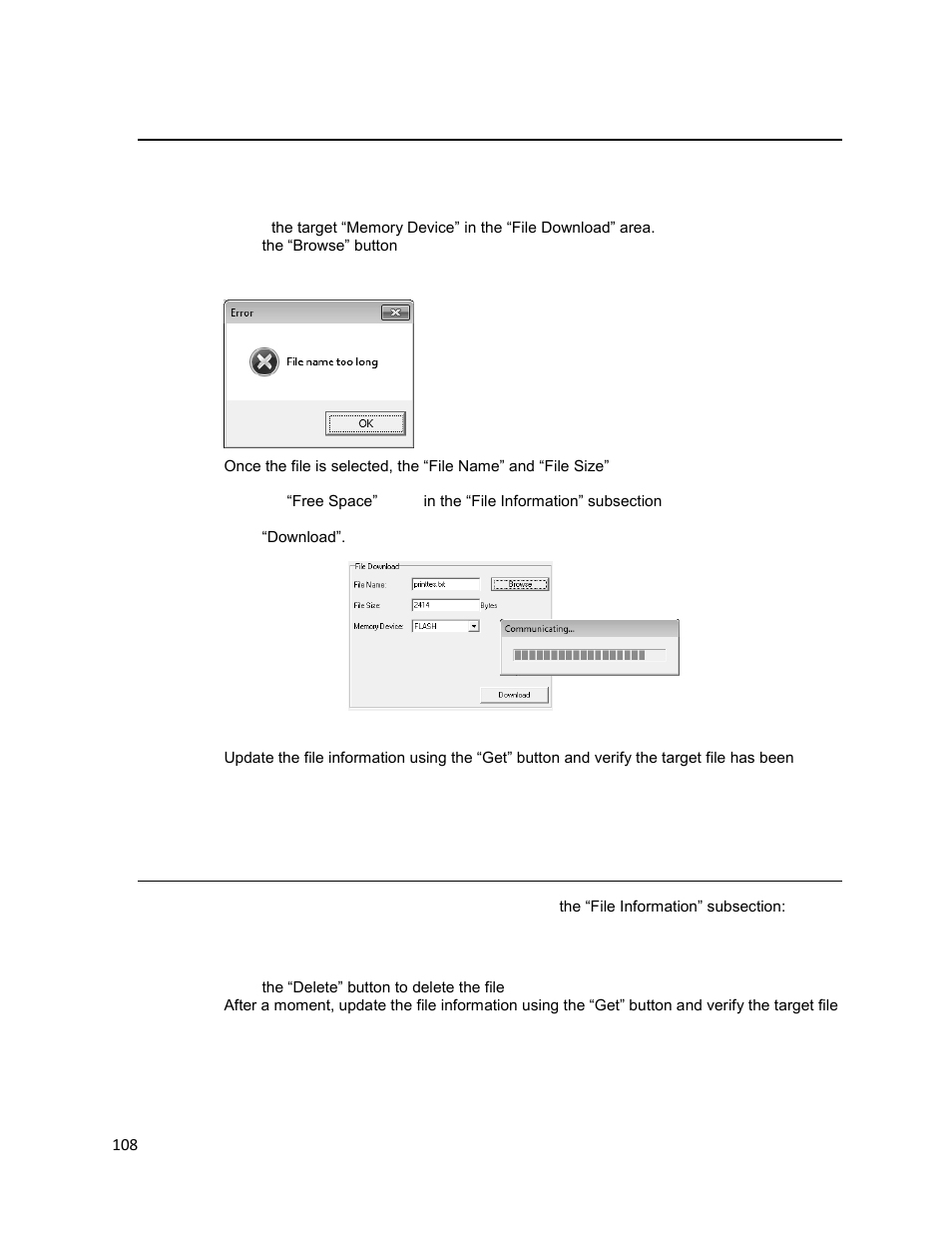 File download, File delete | Printronix T2N User Manual | Page 108 / 150