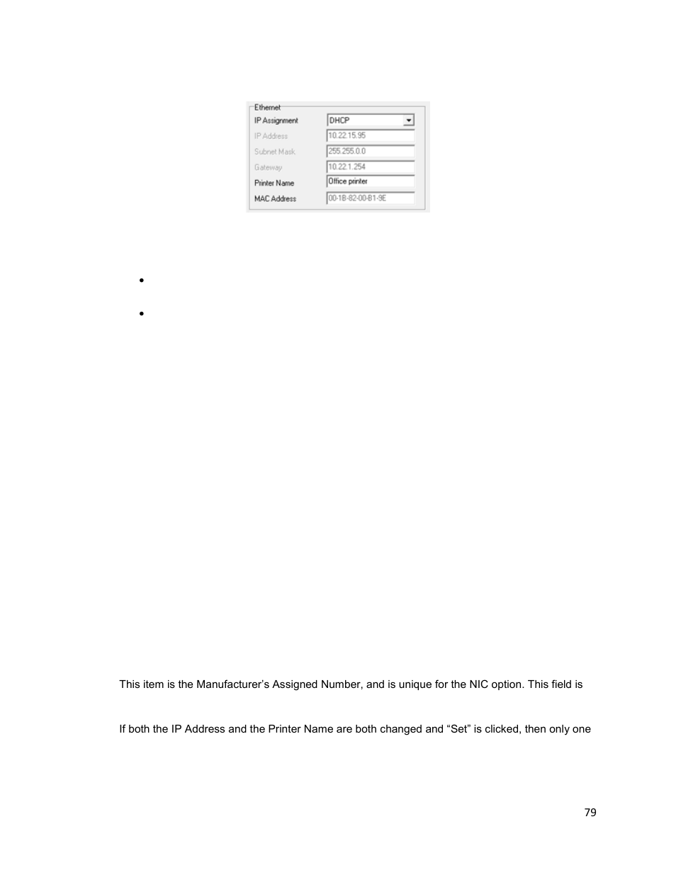 Ethernet setup | Printronix T2N User Manual | Page 79 / 150
