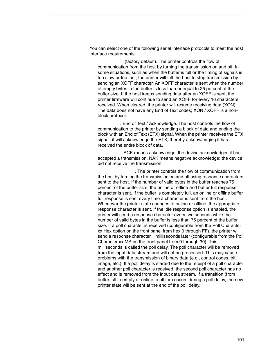 Data protocol | Printronix P8000 Series Cartridge Ribbon Printer User Manual | Page 101 / 414