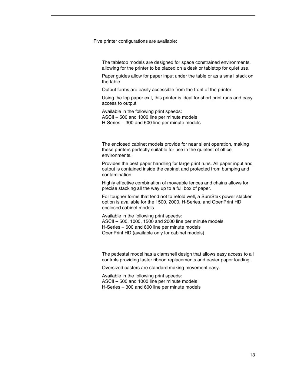 Tabletop (p80xx or p80xxh) | Printronix P8000 Series Cartridge Ribbon Printer User Manual | Page 13 / 414
