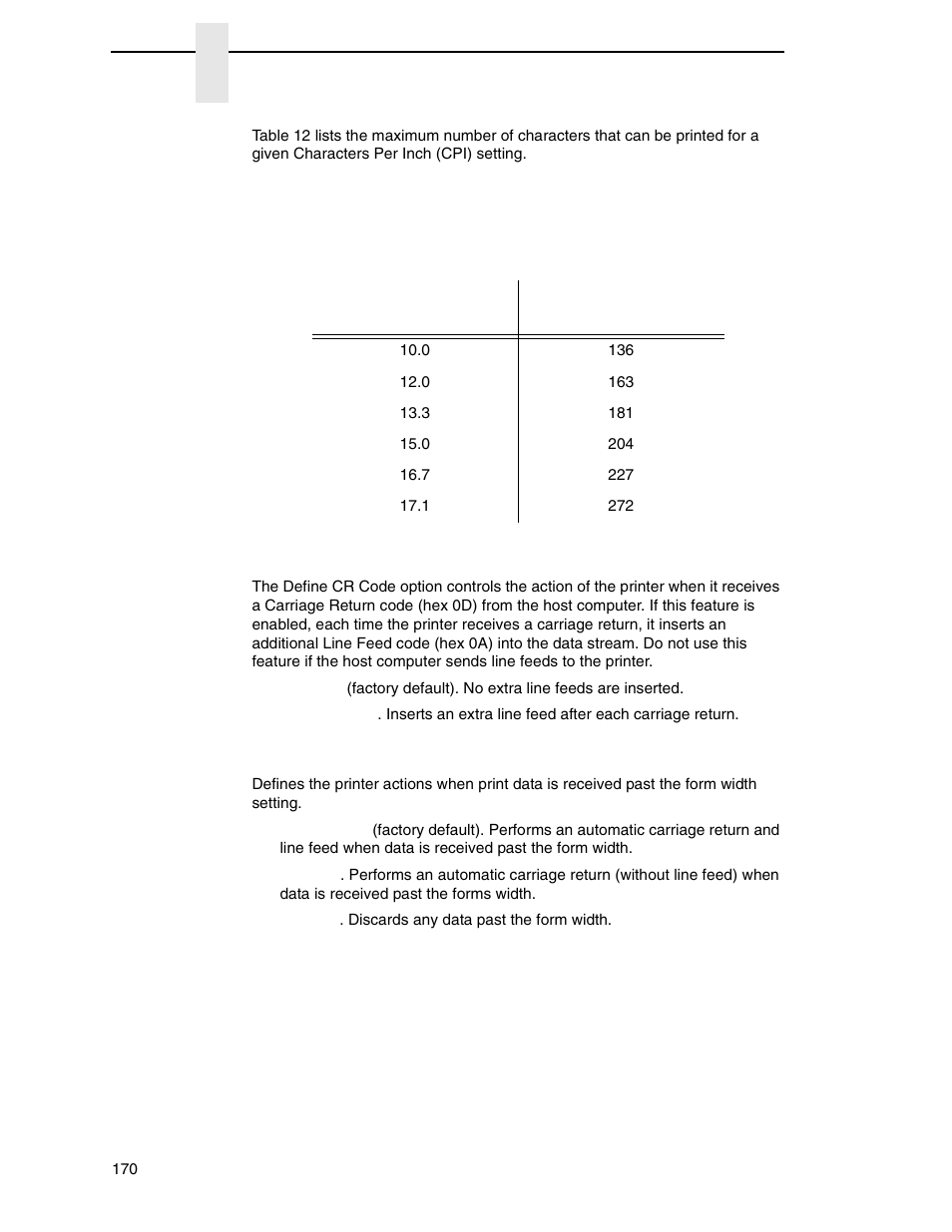 Define cr code, Autowrap | Printronix P8000 Series Cartridge Ribbon Printer User Manual | Page 170 / 414