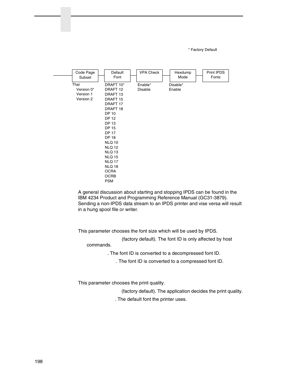 Font size, Print quality, Chapter 4 | Printronix P8000 Series Cartridge Ribbon Printer User Manual | Page 198 / 414