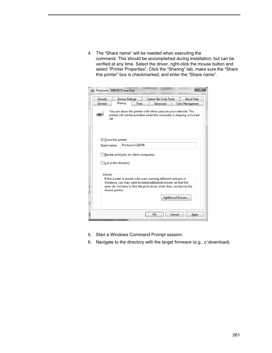 Printronix P8000 Series Cartridge Ribbon Printer User Manual | Page 261 / 414