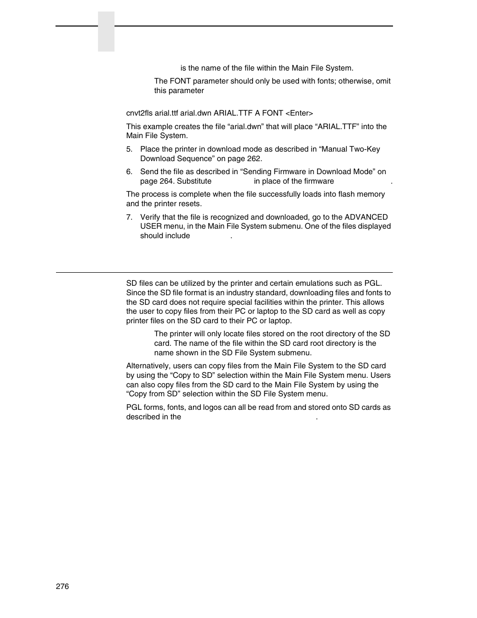 Downloading files to the sd card | Printronix P8000 Series Cartridge Ribbon Printer User Manual | Page 276 / 414