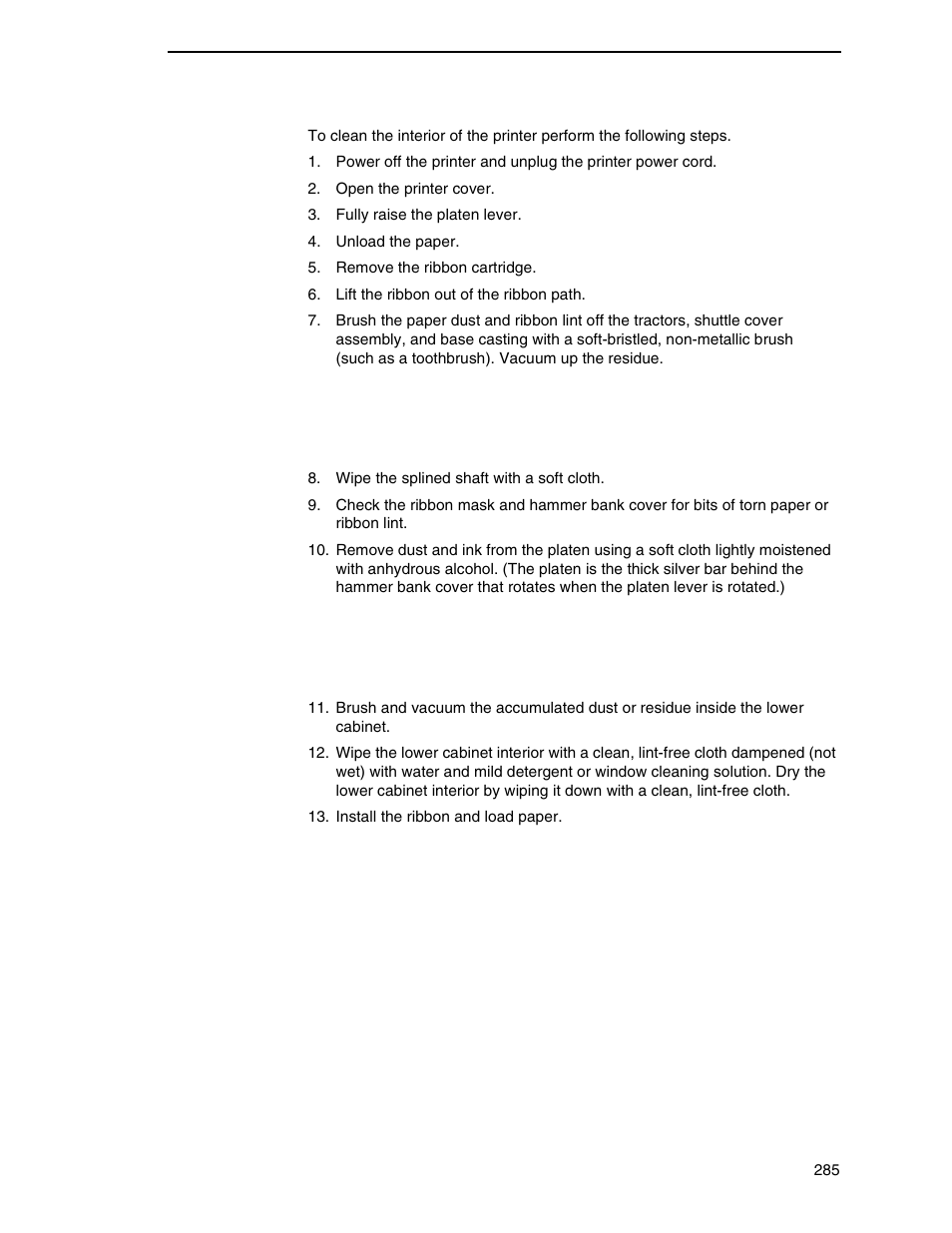 Printronix P8000 Series Cartridge Ribbon Printer User Manual | Page 285 / 414