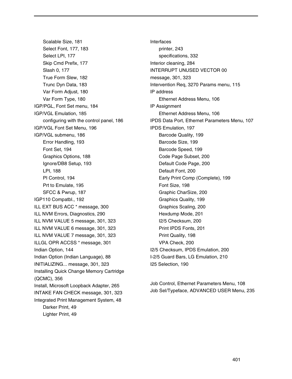 Printronix P8000 Series Cartridge Ribbon Printer User Manual | Page 401 / 414