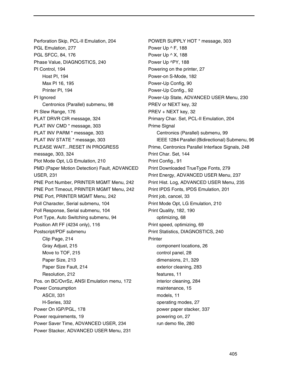 Printronix P8000 Series Cartridge Ribbon Printer User Manual | Page 405 / 414